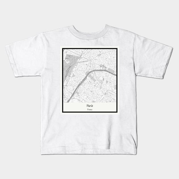 Map of Paris - France Kids T-Shirt by AeTDesignPT